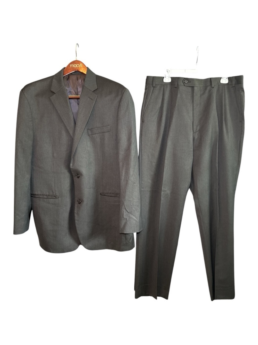 Ralph Lauren Men's Brown Wool Suit Jacket 42L 36x30 Dress Pants
